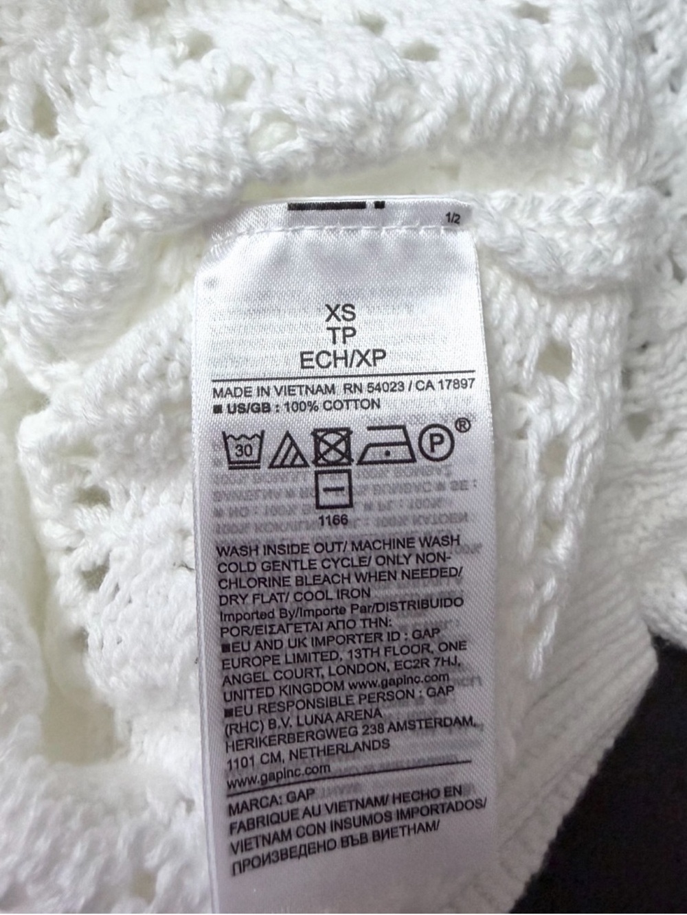 NWT GAP Oversized Crochet Cotton Knit  Crewneck Sweater White Size X-Small - Picture 8 of 10